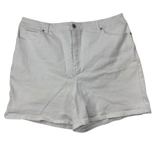 Style & Co. Women's White‎ Denim Shorts Size 16 High Rise Casual Summer